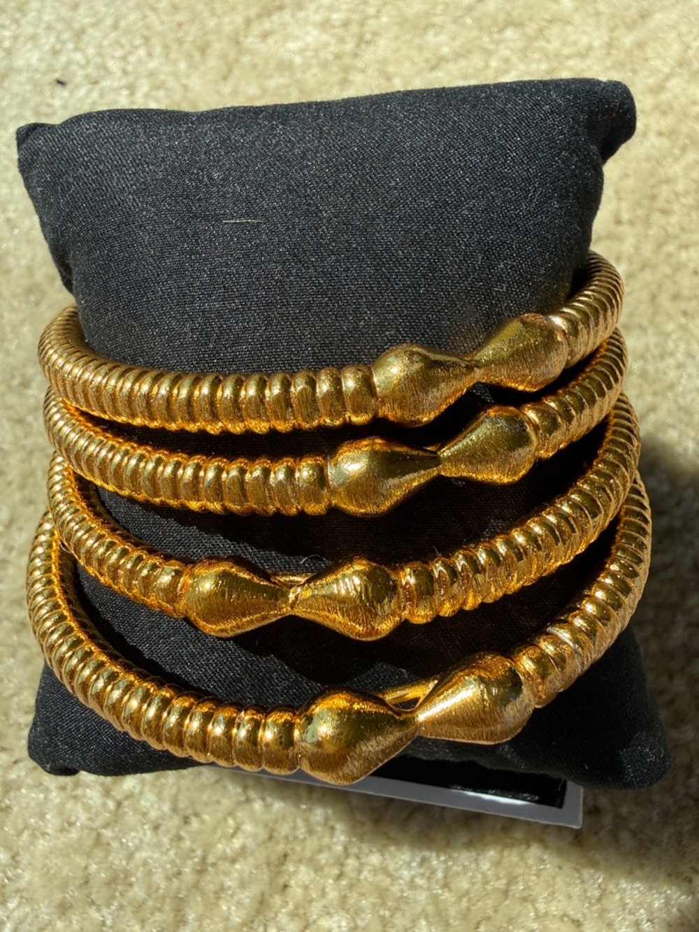 Gold Coil Stackable Bracelets for Women - Classic Gold Tone